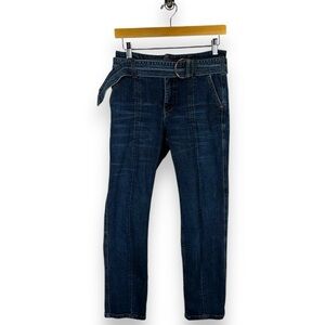 Pilcro Belted High-Rise Slim Straight Leg Crop Jeans, Medium Wash, Size 26